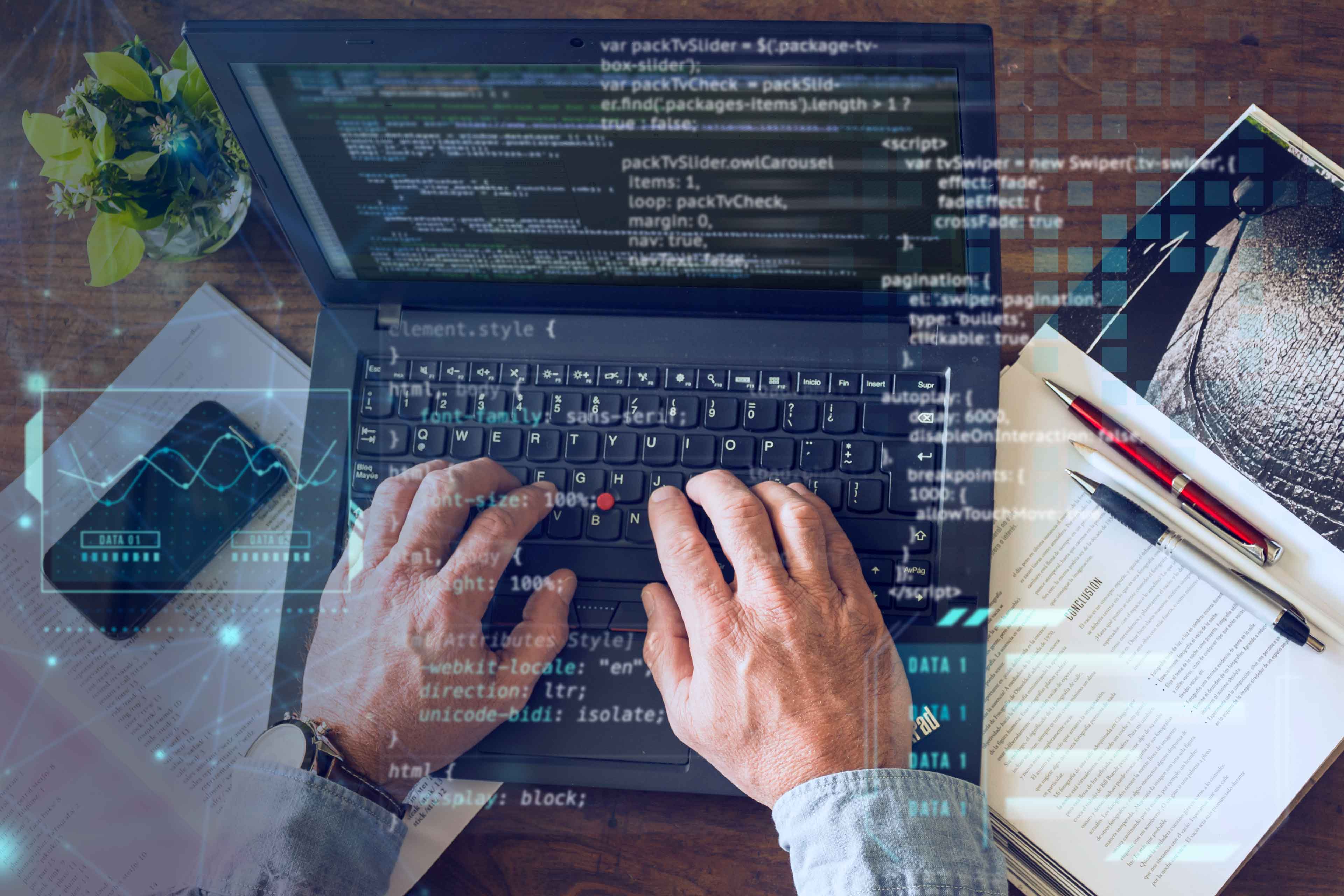 html css collage concept with person