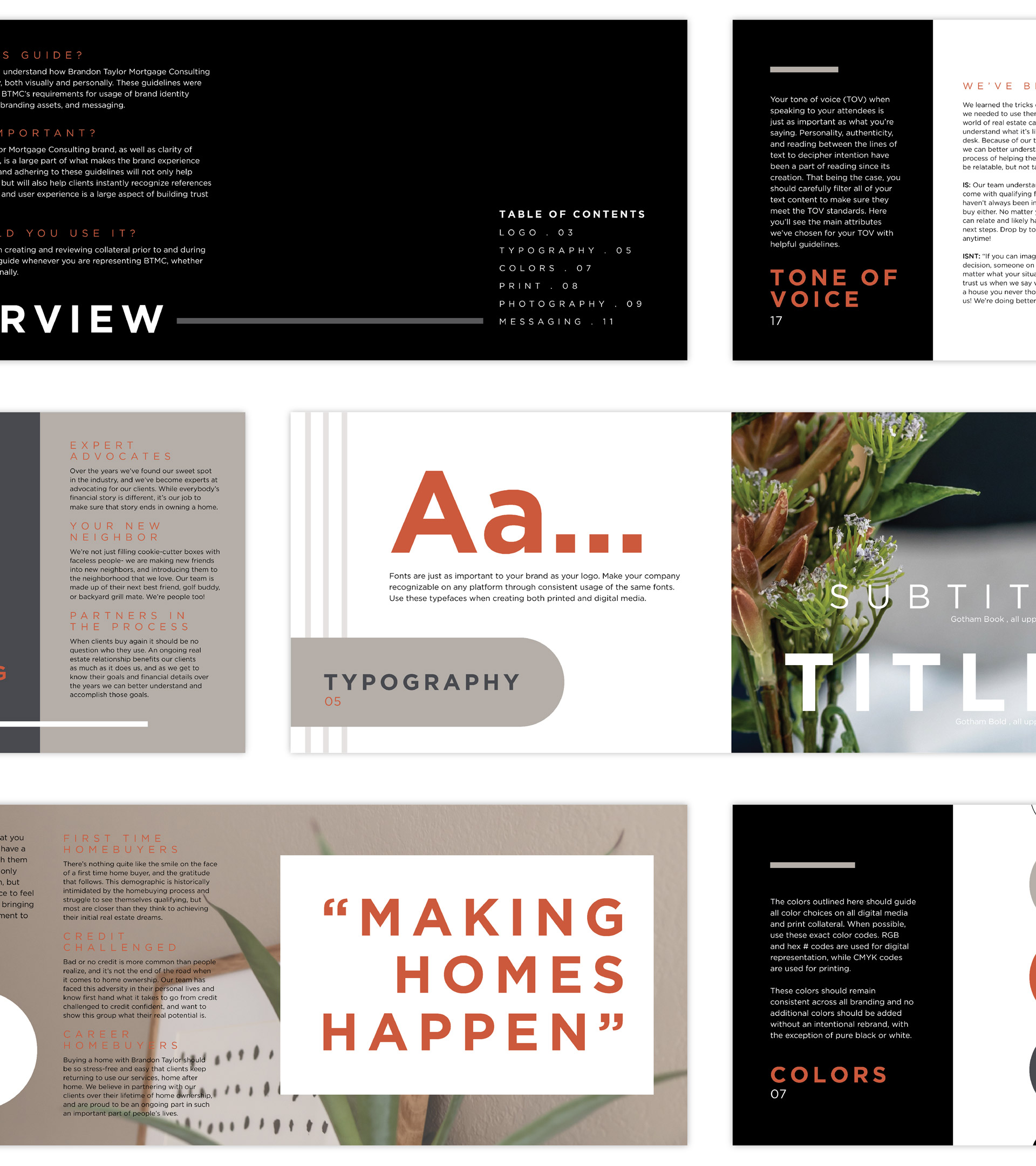 the brandon taylor brand guide typography, taglines, and colors