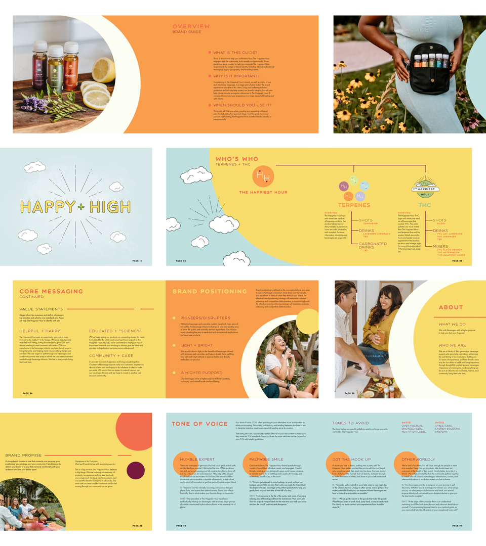 the happiest hour brand guide, brand positioning, tone of voice