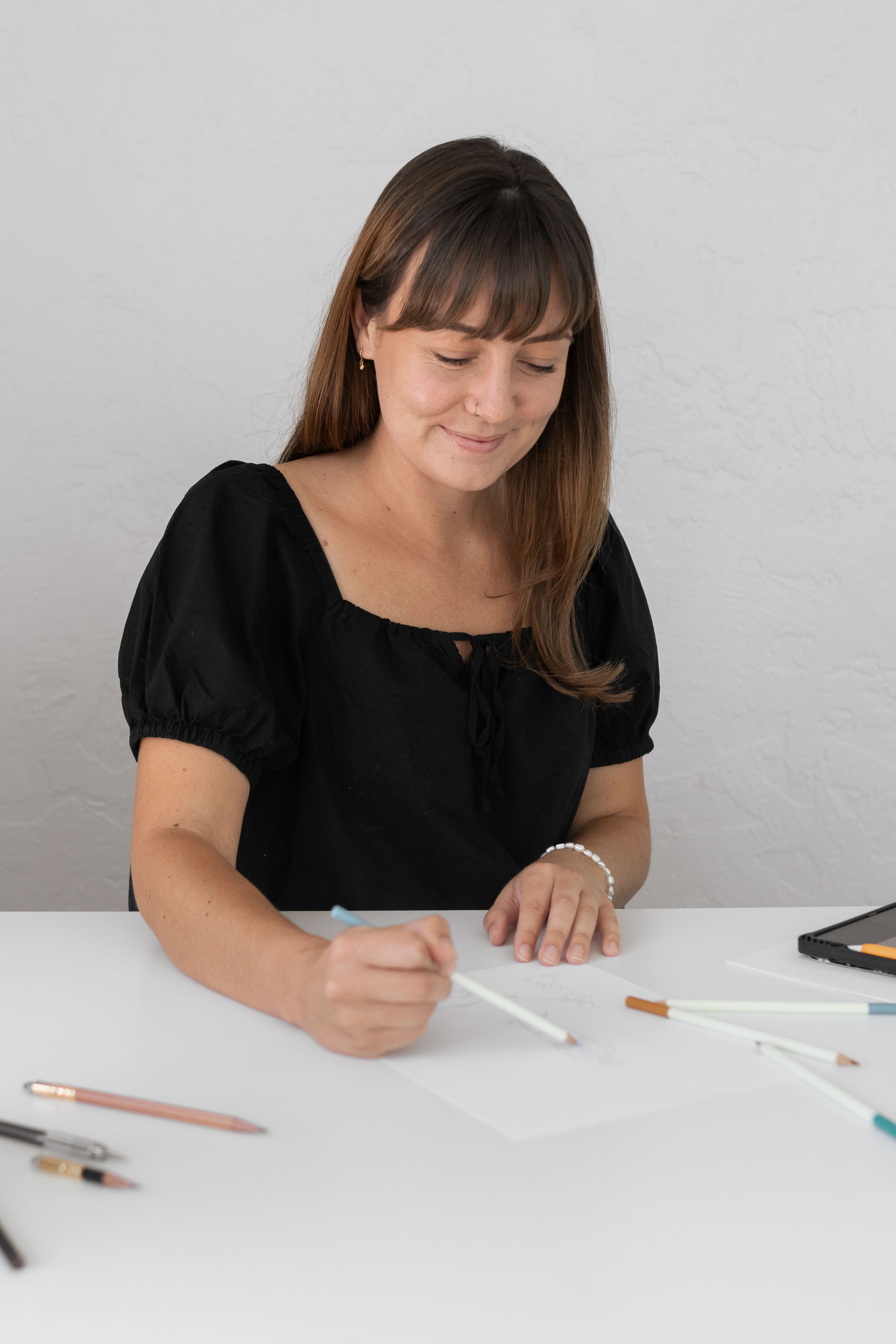 a woman drawing